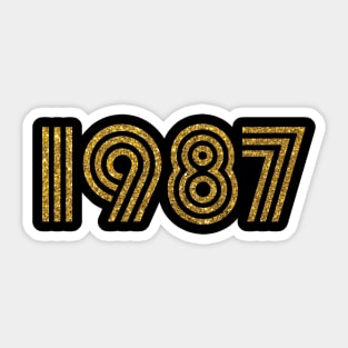 1987 Birth Year Glitter Effect Sticker